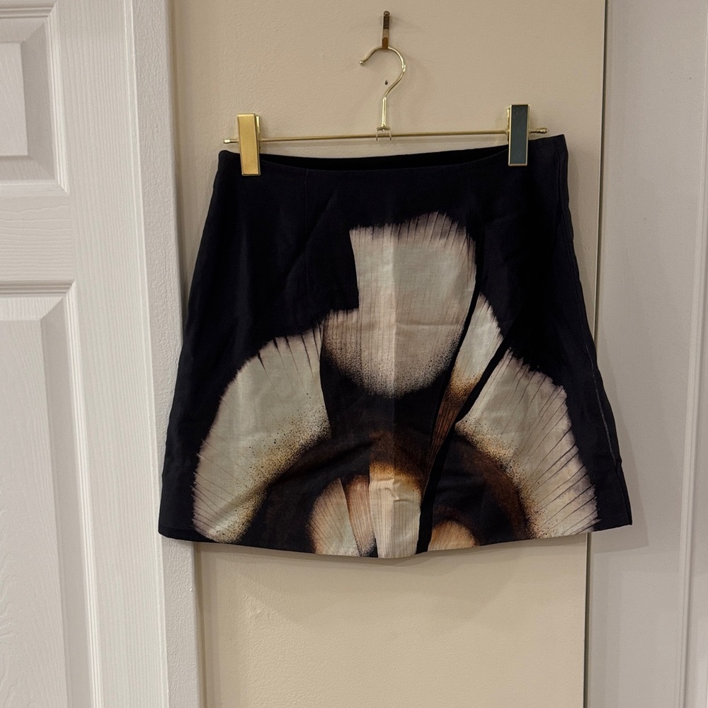 Cos Black and Cream Tye-Dye Skirt